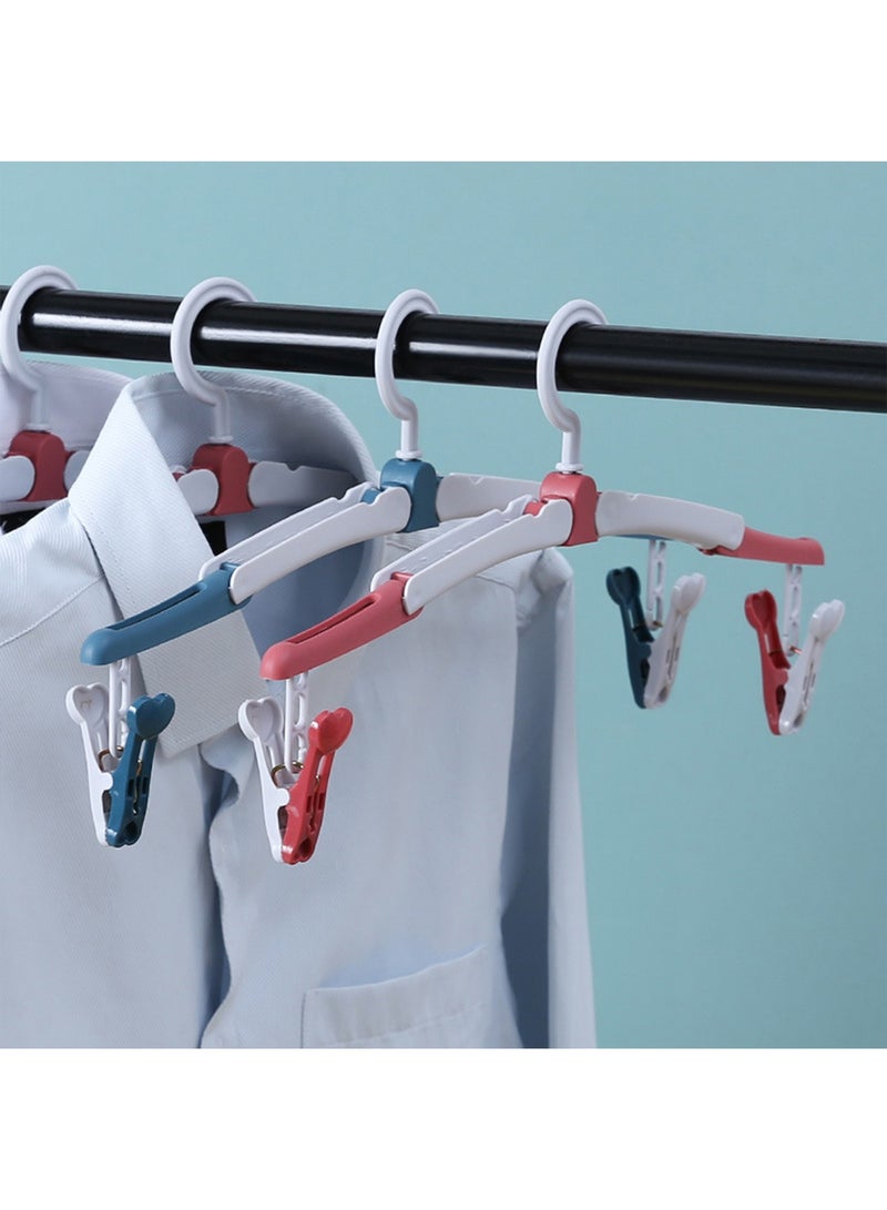 2 Pcs Folding Travel Hangers Foldable with Clips Folding Clothes Hangers Portable Foldable Hangers Collapsible Coat Hanger Travel Drying Rack for Clothes - Image 3
